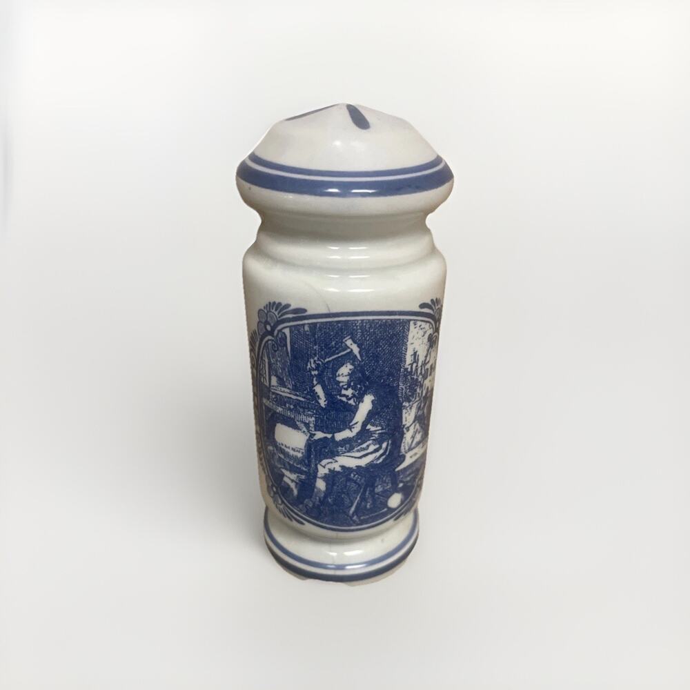 Vintage Zassenhaus Blue Ceramic Peppermill & Salt Shaker Set VR 1750 – Germany K
